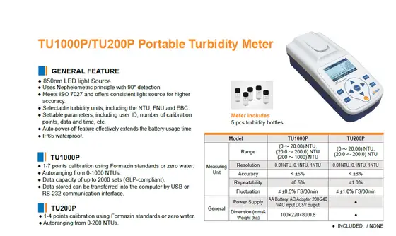 TU1000P Portable Turbidity meter 2